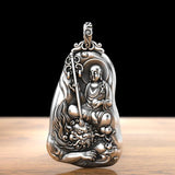 HX Earth Buddha Pendant Necklace Silver Life Buddha Pendant for Women