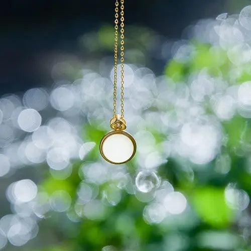 Hetian Jade Mirror Pendant S925 Sterling Silver Vintage Jade Necklace