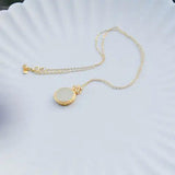Hetian Jade Mirror Pendant S925 Sterling Silver Vintage Jade Necklace