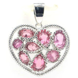 Rhodolite Garnet Citrine Peridot Pink Tourmaline Aquamarine Silver Pendant Drop