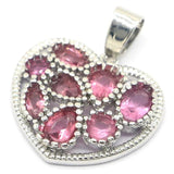 Rhodolite Garnet Citrine Peridot Pink Tourmaline Aquamarine Silver Pendant Drop