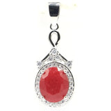 Lovely Red Ruby Green Emerald Sapphire CZ 925 Silver Pendant