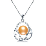 Freshwater Pearl Necklace 925 Silver Zircon Pendant Jewelry Women