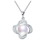 Freshwater Pearl Pendant Necklace 925 Silver Cross Pendant