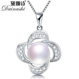 Freshwater Pearl Pendant Necklace 925 Silver Cross Pendant