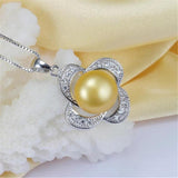 Freshwater Pearl Pendant Necklace 925 Silver Cross Pendant