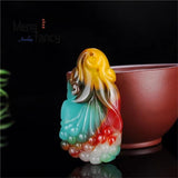 Natural Hetian Jade Magnolia Pendant Amulet Women Men Couple Holiday Gift