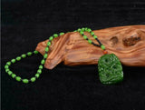 Green Jade Dragon Pendant Necklace - Hand-Carved Luck Amulet