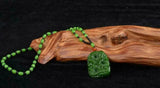 Green Jade Dragon Pendant Necklace - Hand-Carved Luck Amulet