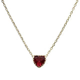 Ruby Heart Clavicle Chain Necklace