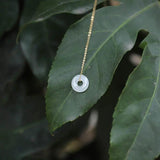 S925 Sterling Silver Hetian Jade Safety Buckle Pendant Necklace