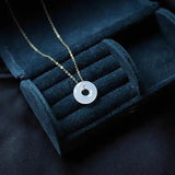 S925 Sterling Silver Hetian Jade Safety Buckle Pendant Necklace
