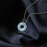 S925 Sterling Silver Hetian Jade Safety Buckle Pendant Necklace