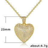 14K Filled Heart Pendant Micro Pave AAAA CZ Wedding Necklace