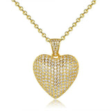 14K Filled Heart Pendant Micro Pave AAAA CZ Wedding Necklace