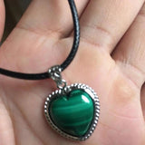 Natural Malachite Stone Heart Shape Pendant