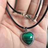 Natural Malachite Stone Heart Shape Pendant