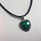 Natural Malachite Stone Heart Shape Pendant