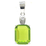 Eye-Catching Green Peridot Citrine CZ Silver Pendant