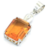 Eye-Catching Green Peridot Citrine CZ Silver Pendant