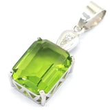 Eye-Catching Green Peridot Citrine CZ Silver Pendant