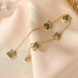Sterling Silver Plated Hetian Jade Bracelet Cat's Paw