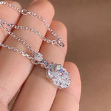 Flower Chocker Necklace Zircon Filled Wedding Pendant