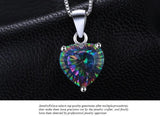 Rainbow Crystal Gem Stone Pendant Necklace 925 Silver Wedding Necklaces