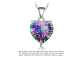 Rainbow Crystal Gem Stone Pendant Necklace 925 Silver Wedding Necklaces