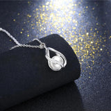 925 Silver Pearl Pendant Necklace 18 inch Chain Statement Necklace For Women
