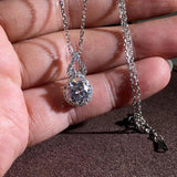 Lab Diamond Promise Pendant 925 Silver Engagement Wedding Necklace