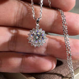 Lab Diamond Promise Pendant 925 Silver Engagement Wedding Necklace