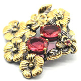 Bohemia Flowers Rhodolite Garnet Red Ruby Silver Pendant Woman Gothic