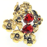 Bohemia Flowers Rhodolite Garnet Red Ruby Silver Pendant Woman Gothic