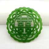 Green Jade Pendant Necklace Hollow Carved Charm Jewelry