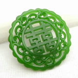 Green Jade Pendant Necklace Hollow Carved Charm Jewelry