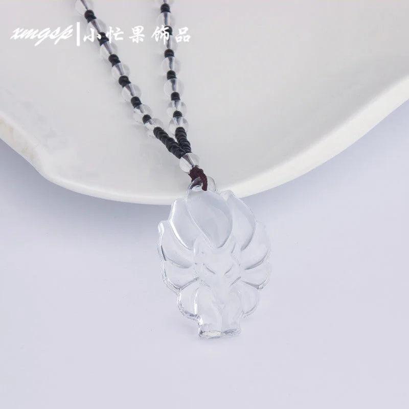 Agate Chalcedony 9 Tailed Fox Necklace