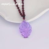 Agate Chalcedony 9 Tailed Fox Necklace