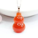 Red Agate Hand Engraved Gourd Exorcise Evil Spirits Pendant