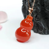 Red Agate Hand Engraved Gourd Exorcise Evil Spirits Pendant