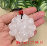 Afghan Jade 9 Tailed Fox Necklace Pendant Hand Carved Luck Amulet