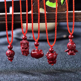 Cinnabar Jade Angel Cattle Pixiu Elephant Pendant Necklace Jewellery