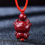 Cinnabar Jade Angel Cattle Pixiu Elephant Pendant Necklace Jewellery