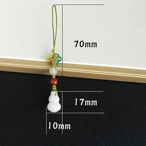 Natural Emerald Chinese Gourd DIY Phone Chain Key Ring