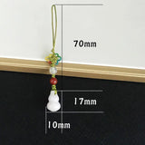 Natural Emerald Chinese Gourd DIY Phone Chain Key Ring