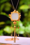 Ancient Gilding Inlaid Hetian Jade Pendant High-Grade Enamel Accessories