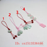 Custom Natural Emerald Pig Gourd DIY Phone Chain Key Ring