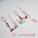 Custom Natural Emerald Pig Gourd DIY Phone Chain Key Ring