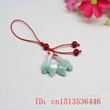Custom Natural Emerald Pig Gourd DIY Phone Chain Key Ring