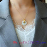 925 Silver Chalcedony Donut Pendant Necklace